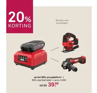 Karwei Op Het Skil accuplatform > Skil startset lader + accu 2.0Ah aanbieding