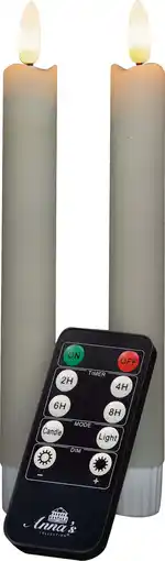 Intratuin Anna's Collection LED dinerkaars Rustiek met timer ivoor D 2,1 H 18 cm 2 stuks aanbieding