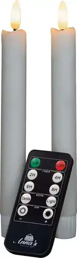 Intratuin Anna's Collection LED dinerkaars Rustiek met timer wit D 2,1 H 18 cm 2 stuks aanbieding
