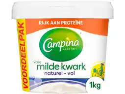 Hoogvliet Campina volle kwark naturel aanbieding