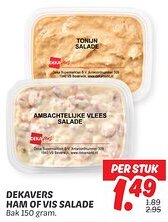 Dekamarkt Dekavers ham of vis salade aanbieding