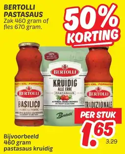 Dekamarkt Bertolli pastasaus aanbieding