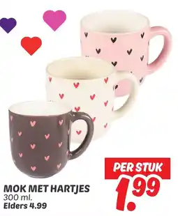 Dekamarkt Mok met hartjes aanbieding