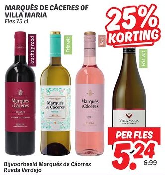 Dekamarkt Marqués de cáceres of villa maria aanbieding