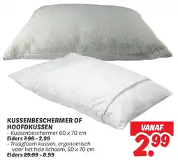 Dekamarkt Kussenbeschermer of hoofdkussen aanbieding