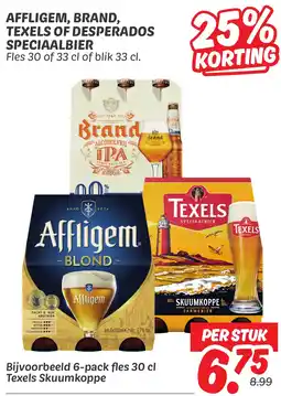 Dekamarkt Affligem, brand, texels of desperados speciaalbier aanbieding