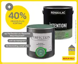 Praxis op Perfection en Renaulac kleurmuurverf aanbieding