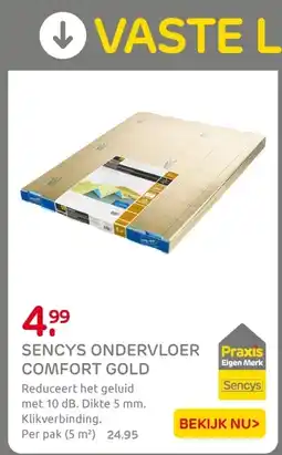 Praxis Sencys ondervloer comfort gold aanbieding