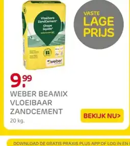 Praxis Weber beamix vloeibaar zandcement aanbieding