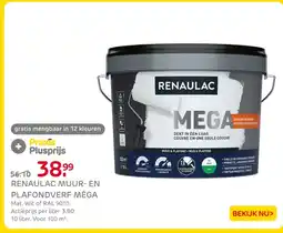 Praxis Renaulac muur en plafondverf méga aanbieding
