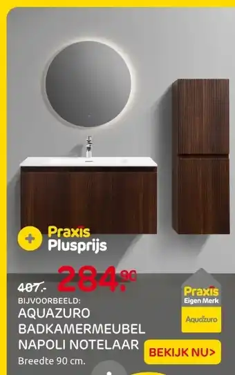Praxis Aquazuro badkamermeubel napoli notelaar aanbieding