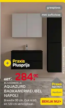 Praxis Aquazuro badkamermeubel napoli aanbieding