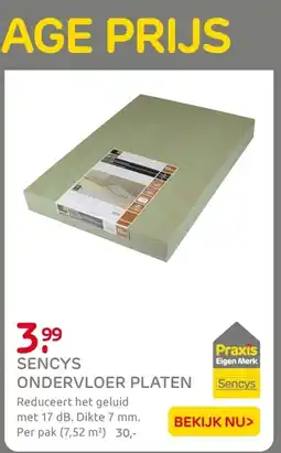 Praxis Sencys ondervloer platen aanbieding