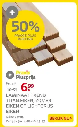 Praxis Laminaat trend titan eiken, zomer eiken of lichtgrijs eiken aanbieding