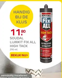 Praxis Soudal lijmkit fix all high tack aanbieding