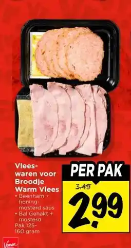 Vomar Voordeelmarkt Vlees- waren voor Broodje Warm Vlees • aanbieding