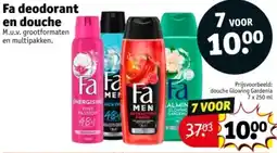 Kruidvat Fa deodorant en douche aanbieding