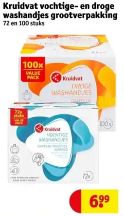 Kruidvat Kruidvat vochtige- en droge washandjes grootverpakking aanbieding