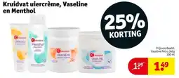 Kruidvat Kruidvat uiercrème, Vaseline en Menthol aanbieding