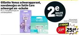 Kruidvat Gillette Venus scheerapparaat, navulmesjes en Satin Care scheergel en schuim aanbieding