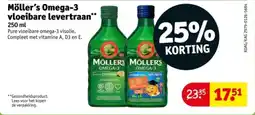 Kruidvat Möller's Omega-3 vloeibare levertraan aanbieding