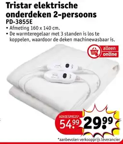 Kruidvat Tristar elektrische onderdeken 2 persoons aanbieding