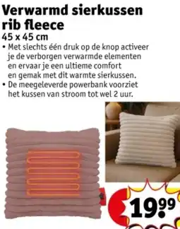 Kruidvat Verwarmd sierkussen rib fleece aanbieding