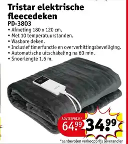 Kruidvat Tristar elektrische fleecedeken aanbieding