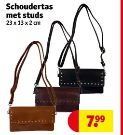 Kruidvat Schoudertas met studs aanbieding