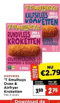 Vomar Voordeelmarkt 'T Smulhuys Oven & Airfryer KrokettenKroketten aanbieding
