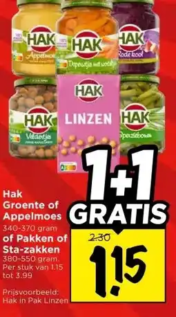 Vomar Voordeelmarkt Hak Groente of Appelmoes aanbieding