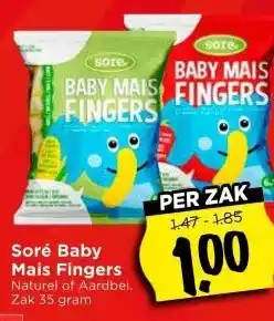 Vomar Voordeelmarkt Soré Baby Mais Fingers aanbieding