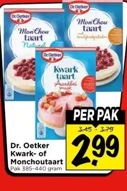 Vomar Voordeelmarkt Dr. Oetker Kwark- of Monchoutaart aanbieding