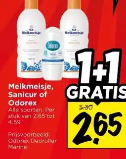 Vomar Voordeelmarkt Melkmeisje, Sanicur of Odorex aanbieding