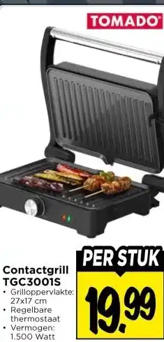 Vomar Voordeelmarkt Contactgrill TGC3001S aanbieding