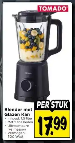 Vomar Voordeelmarkt Blender met Glazen Kan aanbieding