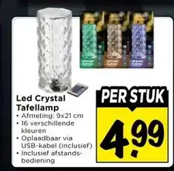 Vomar Voordeelmarkt Led Crystal Tafellamp aanbieding