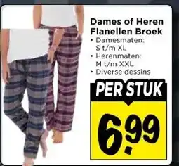 Vomar Voordeelmarkt Dames of Heren Flanellen Broek aanbieding