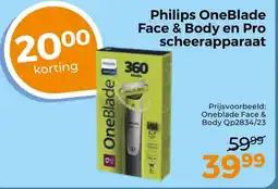 Trekpleister Philips OneBlade Face & Body en Pro scheerapparaat aanbieding