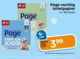 Trekpleister Page vochtig toiletpapier aanbieding