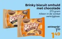 Trekpleister Brinky biscuit omhuld met chocolade aanbieding