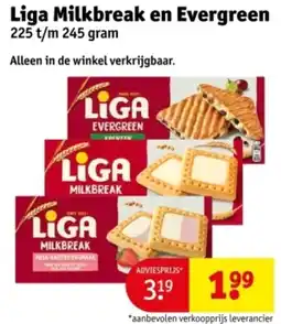 Kruidvat Liga Milkbreak en Evergreen aanbieding