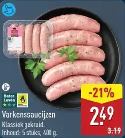 ALDI Varkenssaucijzen aanbieding
