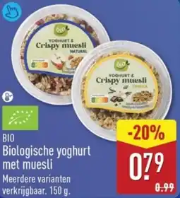 ALDI Bio Biologische yoghurt met muesli aanbieding