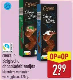 ALDI Choceur belgische chocoladeblaadjes aanbieding