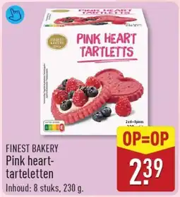 ALDI Finest bakery pink heart tarteletten aanbieding