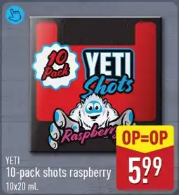 ALDI Yeti 10-pack shots raspberry aanbieding