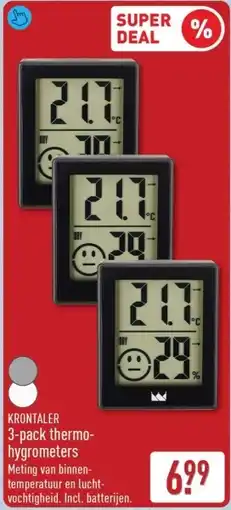 ALDI Krontaler 3-pack thermo hygrometers aanbieding