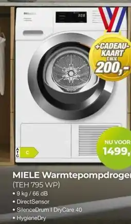EP Beerepoot Miele Warmtepompdroger TEH795 WP aanbieding