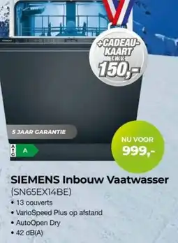 EP Beerepoot Siemens Inbouw Vaatwasser (SN65EX14BE) aanbieding